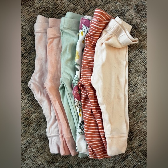 Cloud Island 0-3 Months Leggings Bundle in Pastel and Floral - Picture 1 of 1